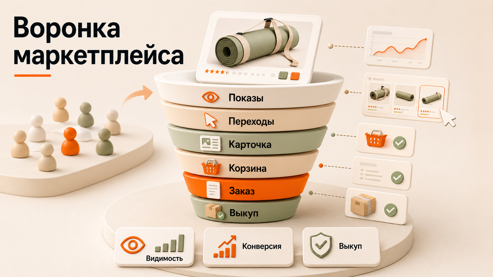 Воронка маркетплейса от показа до выкупа